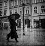 186 - LADY IN THE RAIN BW - HVID JENSEN ROLAND - denmark <div